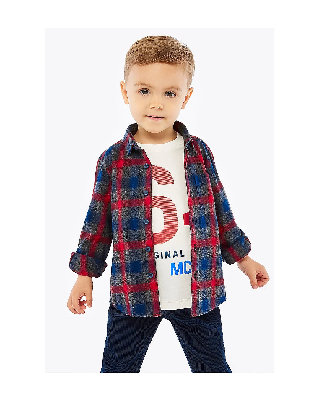 Mothercare Check Shirt With Long Sleeved T-Shirt