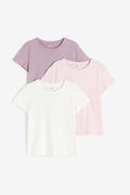 H&M Pink, White, Purple T-Shirts-Pack of 3