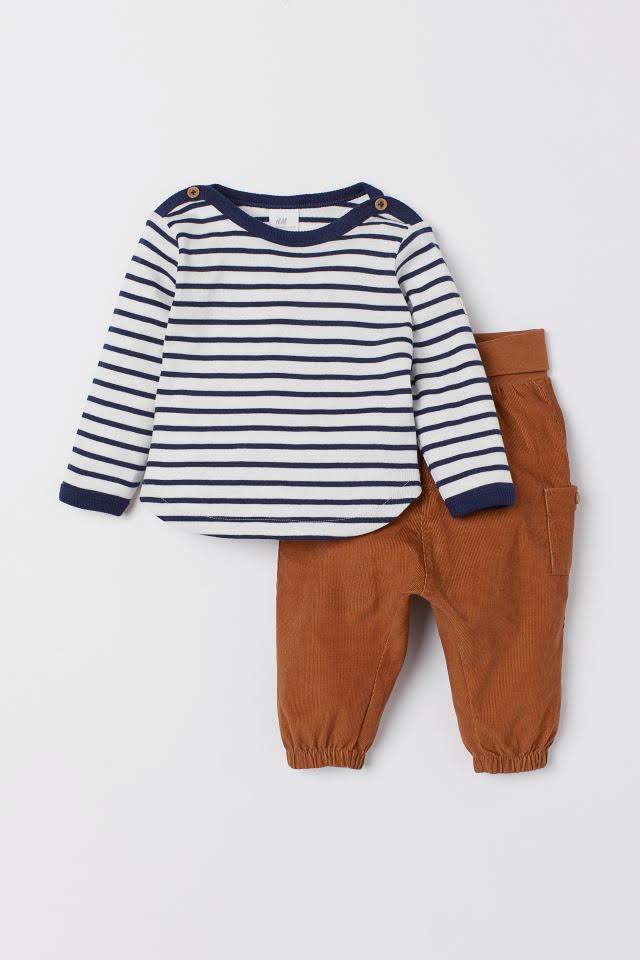 H&M Cotton Shirt With Corduroy Trousers