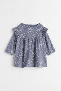 H&M Grey Floral Jersey Dress