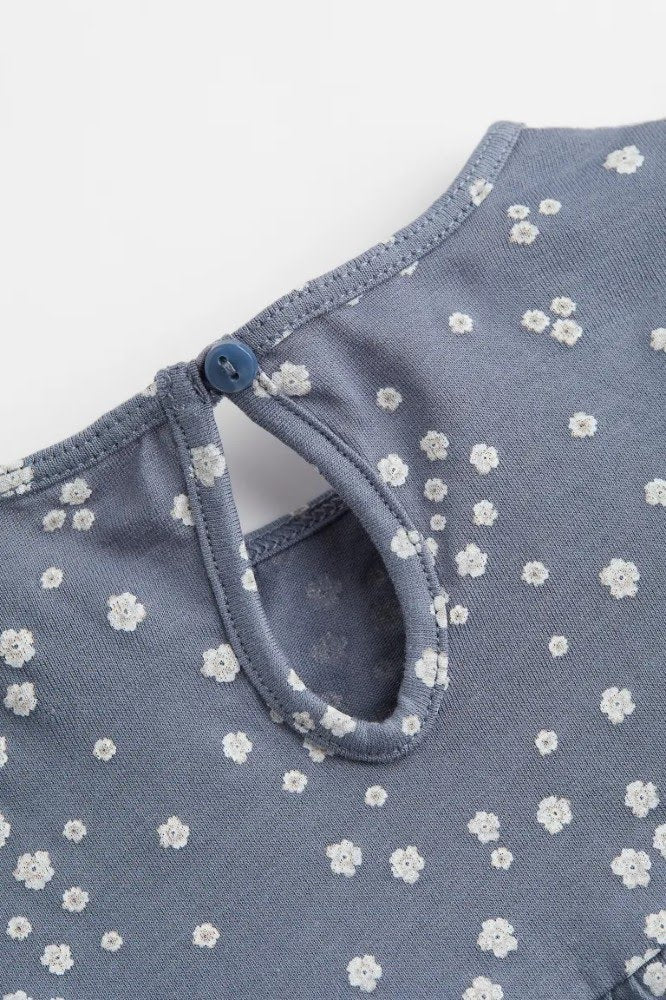 H&M Grey Floral Jersey Dress