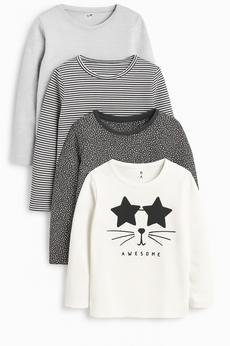 Next UK Girls Awesome T-Shirts- Pack of 4
