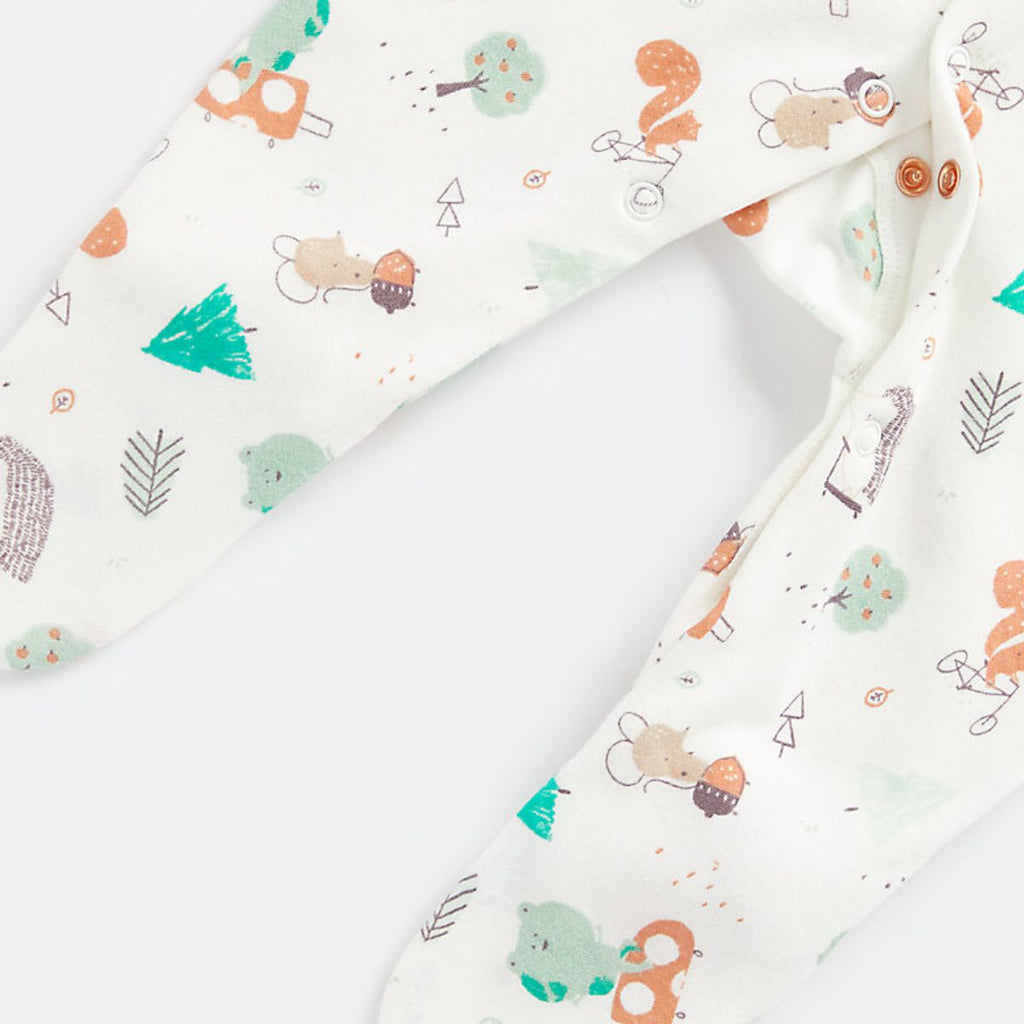 Mothercare Forest Friends Baby Sleepsuits - 3 Pack