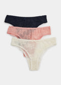 Matalan 3 Pack Floral Lace Brazilian Knickers