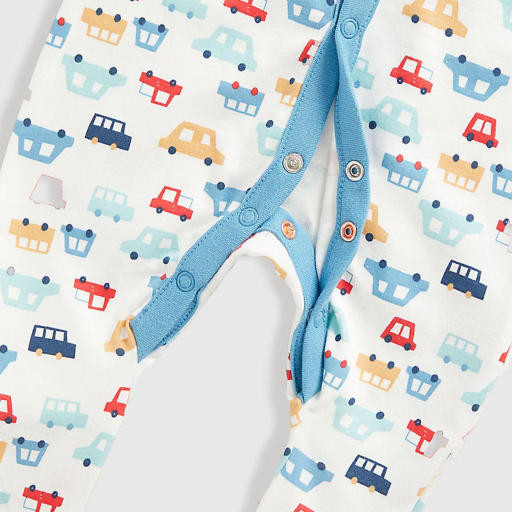 Mothercare Boy Cars Footed Sleepsuits -Pack of 3