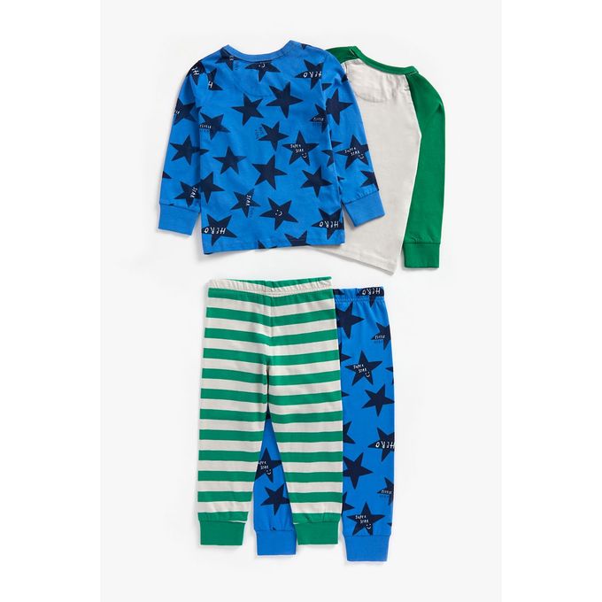 Mothercare Boy Dino Blue Green Star Pyjamas-2 Pack