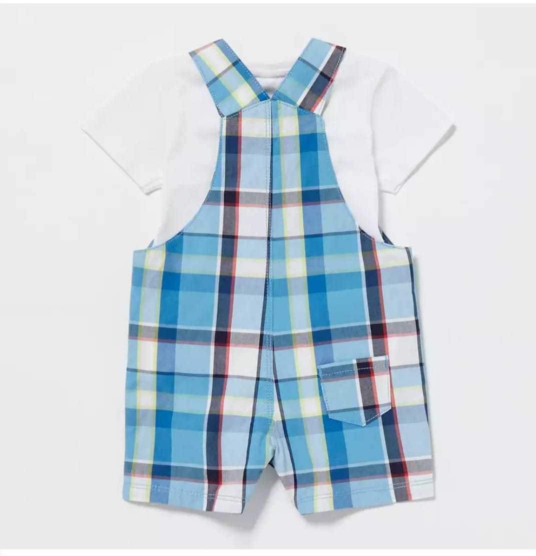 Bluezoo Light Blue checkered Dungaree
