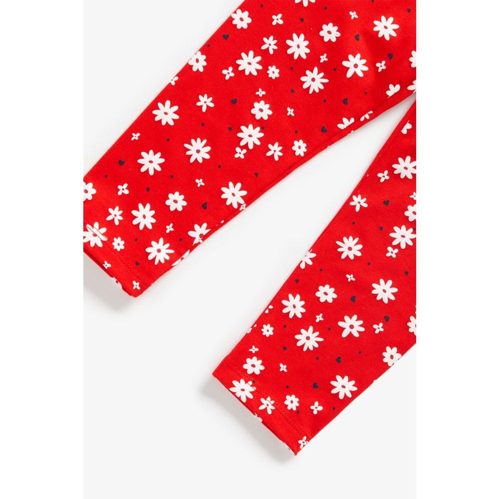 Mothercare Girls Leggings Red, White& Pink Pack of 3