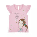 Mothercare Crew Neck Knitted Pink Printed Shirt
