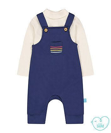 Mothercare Dungaree With Turtle Neck Shirt