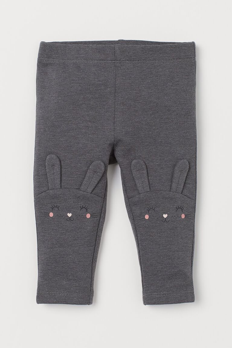 H&M Grey Bunny Brushed Inside Leggings