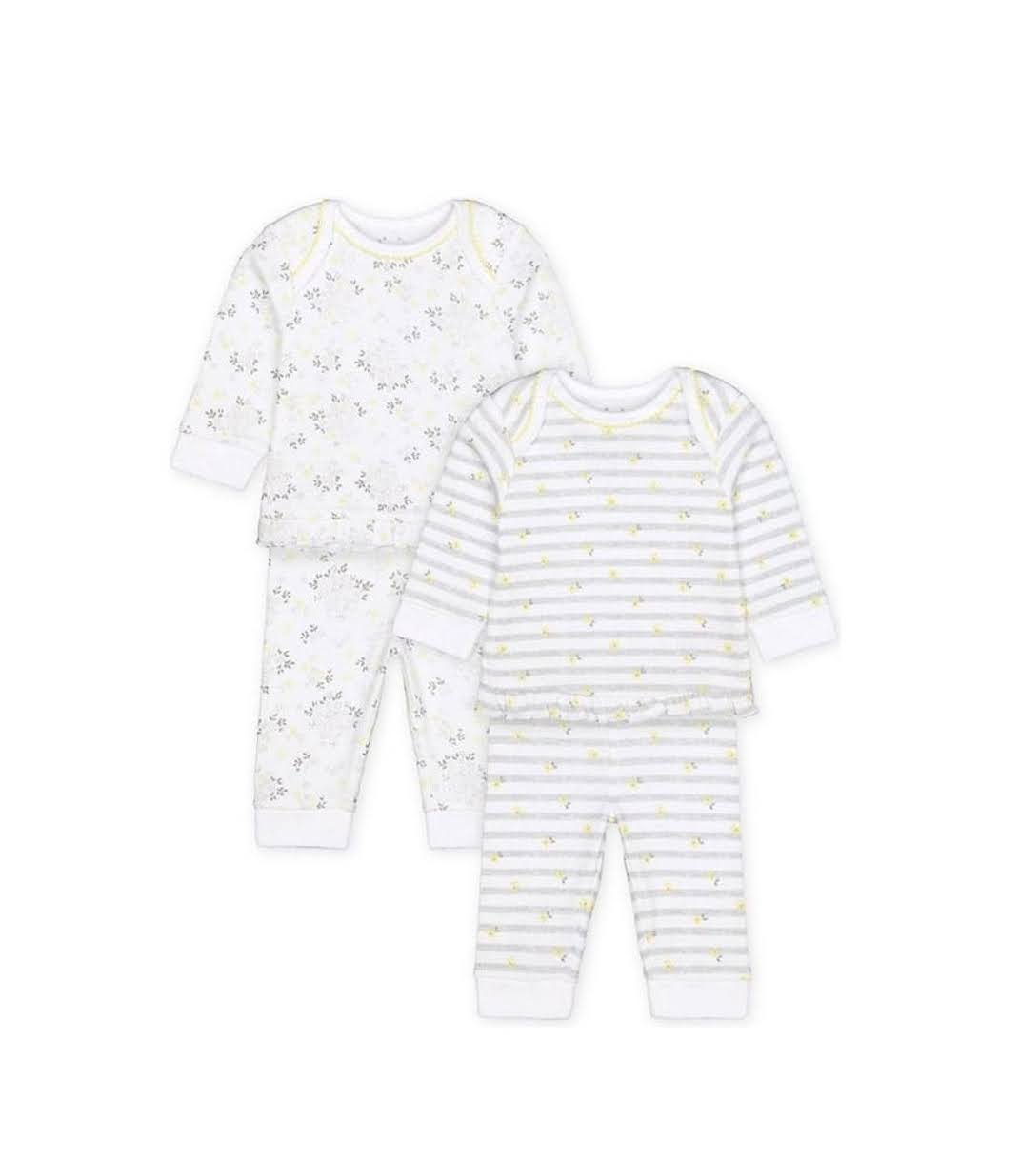 Mothercare White Floral Pyjamas Set of 2