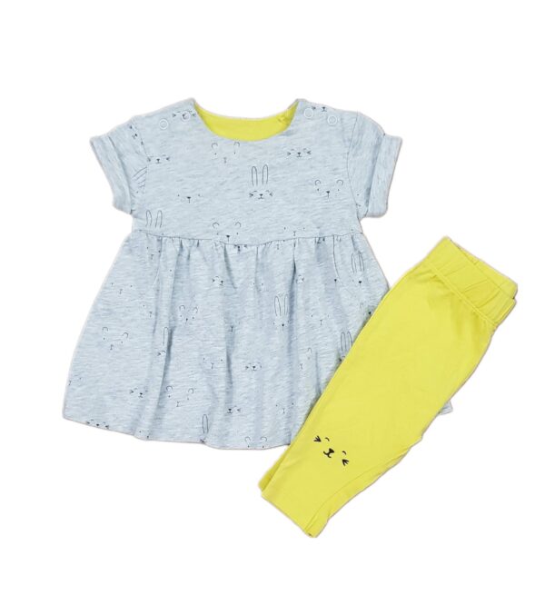 Mothercare Girls Tights Grey & Green Suit