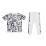 Mothercare White Stripe T-Shirt & Capri