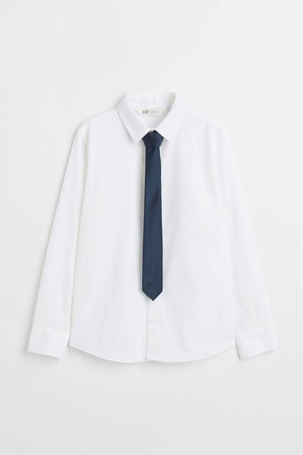H&M White Shirt With Tie/bow