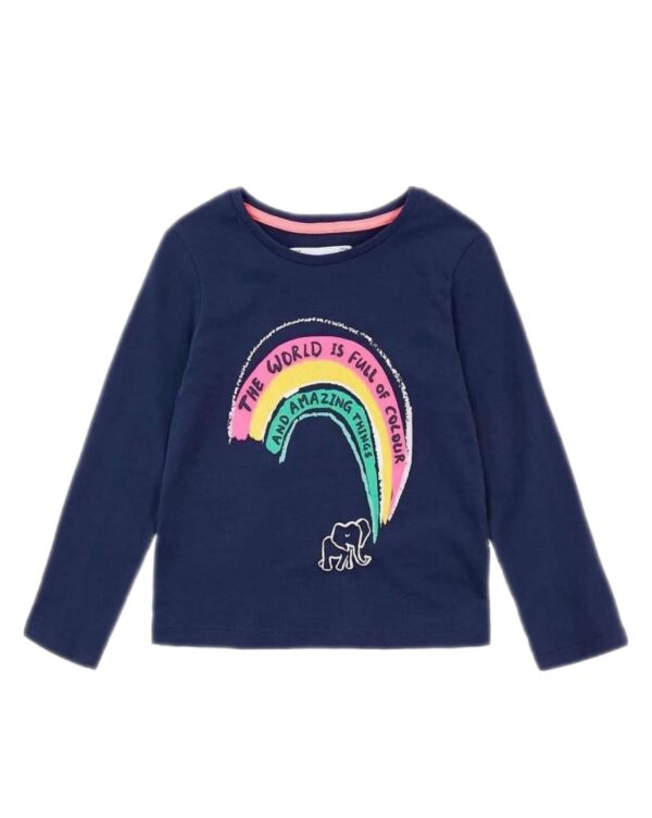Marks & Spencer Girls Blue Cotton Pullover T-Shirt
