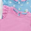Mothercare Floral and Plain Ruffled Sleeves Tops-2 Pack