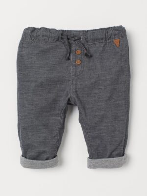 H&M Grey Fully Lined Corduroy Trousers