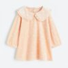 H&M Light Coral Collared Velour Dress