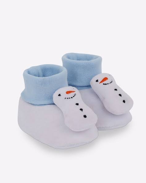 Mothercare White Snowman Unisex Booties