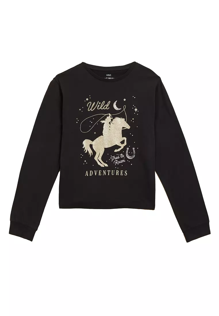 Marks and Spencer Glittery Horse T-Shirt