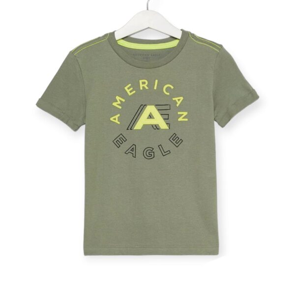 American Eagle Green Printed T-Shirt