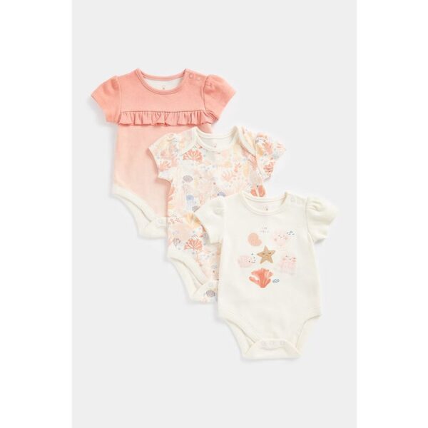 Mothercare Sea Shell Bodysuits- Pack of 3